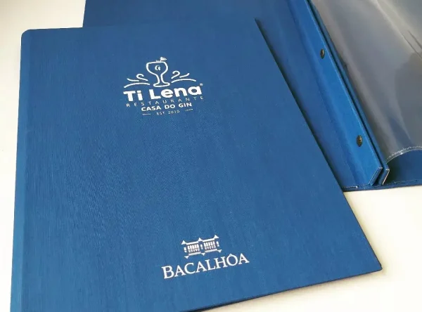 LEN19 Ementa em tela azul royal Ementa em tela azul royal